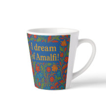 "I DREAM OF AMALFI" LATTE MOK" Bloemen koffiekopje
