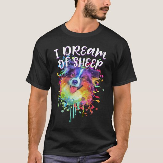 I Dream of Sheep  Australian Shepherd Humor Aussie T-shirt (Voorkant)