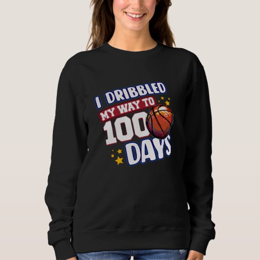 I Dribbled My Way to 100 Days Basketball Student S Trui (Voorkant)
