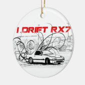 I Drift RX7 Keramisch Ornament (Links)