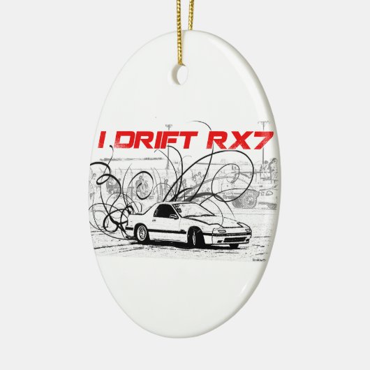 I Drift RX7 Keramisch Ornament (Links)