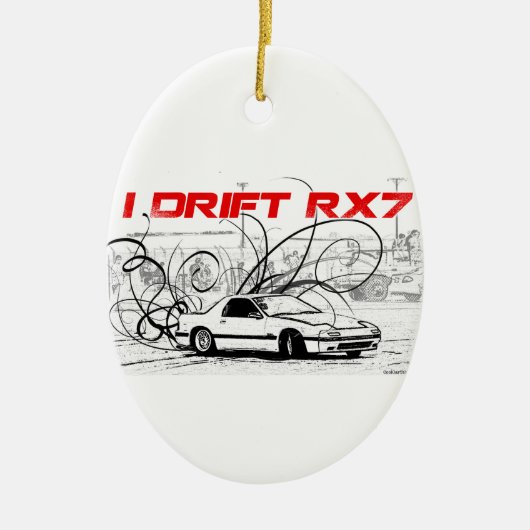 I Drift RX7 Keramisch Ornament (Voorkant)