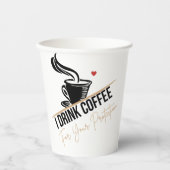 I Drink Coffee For Your Protection Tee Funny Retro Papieren Bekers (Voorkant)