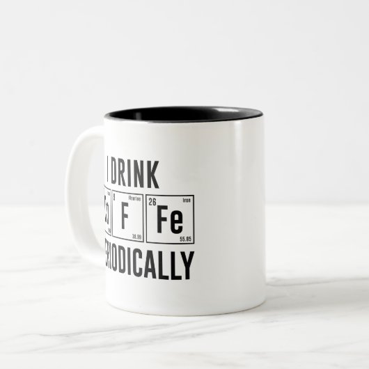 I Drink Coffee Periodically Tweekleurige Koffiemok (Voorkant links)
