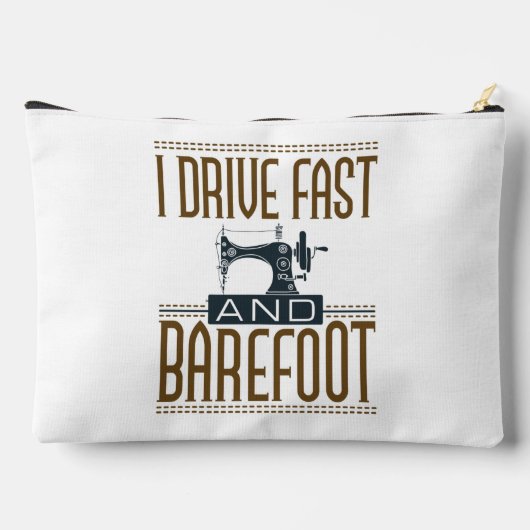 I Drive Fast and Barefoot  Sewing Machine Etui (Achterkant)