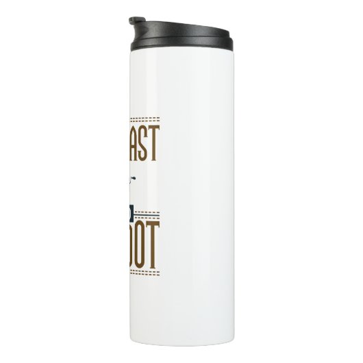 I Drive Fast and Barefoot Sewing Machine Thermosbeker (Geroteerd rechts)