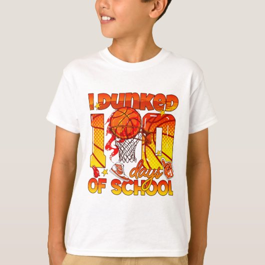 I Dunked 100 Days Of School Sports School Mileston T-shirt (Voorkant)