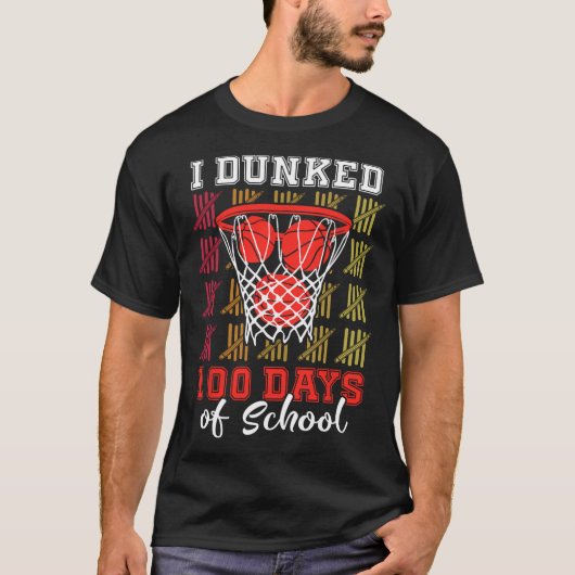 I Dunked 100 Days Sketll 100th Day School Boys Kid T-shirt (Voorkant)