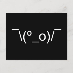 I Dunno LOL' NB\(º_o) / Emoticon Japans Kaomoji Briefkaart