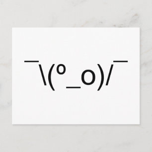I Dunno LOL' NB\(º_o) / Emoticon Japans Kaomoji Briefkaart