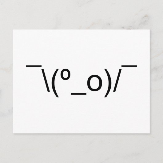 I Dunno LOL' NB\(º_o) / Emoticon Japans Kaomoji Briefkaart (Voorkant)