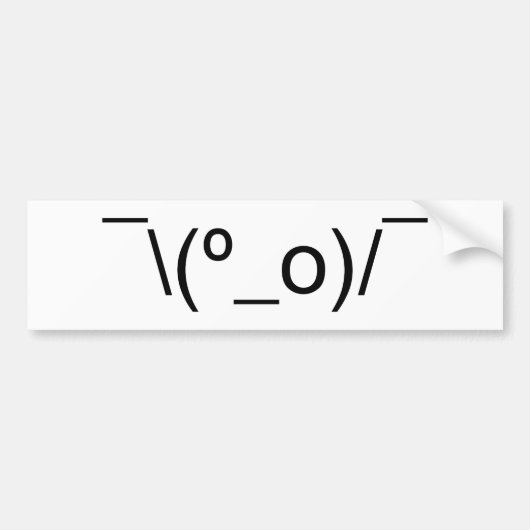I Dunno LOL' NB\(º_o) / Emoticon Japans Kaomoji Bumpersticker (Voorkant)