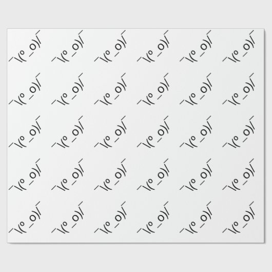 I Dunno LOL' NB\(º_o) / Emoticon Japans Kaomoji Cadeaupapier (Vlak)
