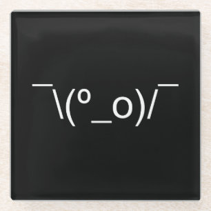 I Dunno LOL' NB\(º_o) / Emoticon Japans Kaomoji Glazen Onderzetter