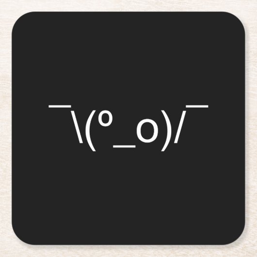 I Dunno LOL' NB\(º_o) / Emoticon Japans Kaomoji Kartonnen Onderzetters (Voorkant)