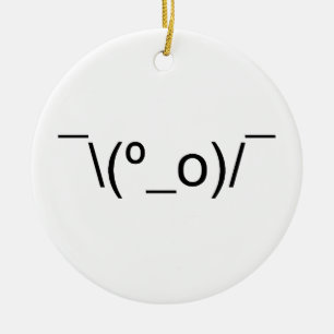 I Dunno LOL' NB\(º_o) / Emoticon Japans Kaomoji Keramisch Ornament