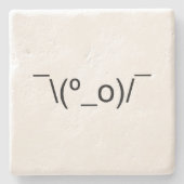 I Dunno LOL' NB\(º_o) / Emoticon Japans Kaomoji Stenen Onderzetter (Voorkant)