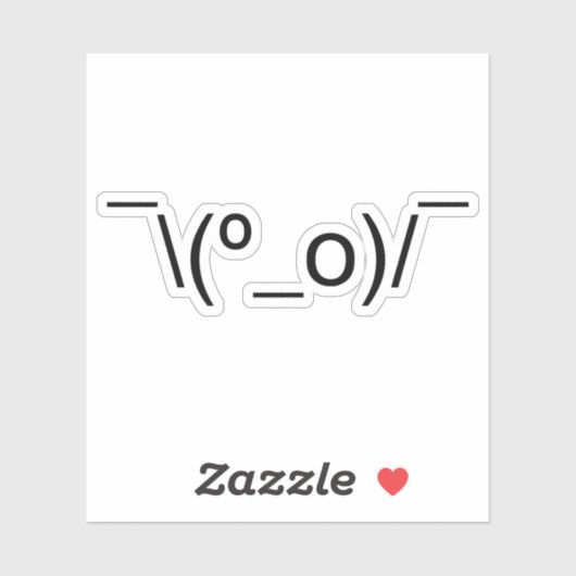 I Dunno LOL' NB\(º_o) / Emoticon Japans Kaomoji Sticker (Vel)