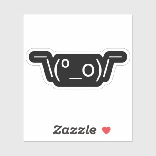 I Dunno LOL' NB\(º_o) / Emoticon Japans Kaomoji Sticker (Vel)