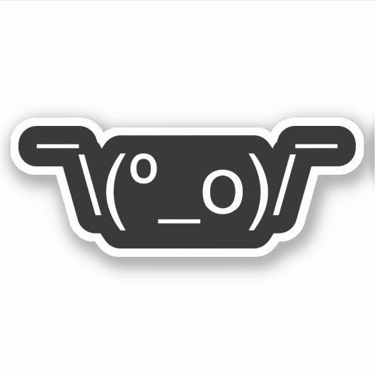 I Dunno LOL' NB\(º_o) / Emoticon Japans Kaomoji Sticker (Voorkant)