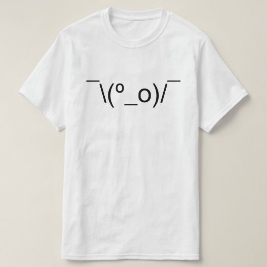 I Dunno LOL' NB\(º_o) / Emoticon Japans Kaomoji T-shirt (Design voorkant)