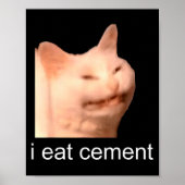 I Eat Cement Cursed Cat Funny Oddly Specific Meme  Poster (Voorkant)