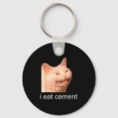 I Eat Cement Cursed Cat Funny Oddly Specific Meme  Sleutelhanger (Voorkant)