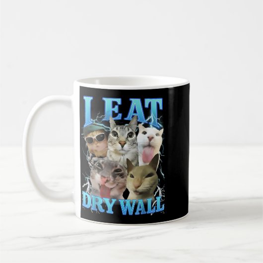 I Eat Dry Wall Funny Cat Meme  Koffiemok (Links)