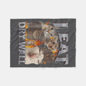 I Eat Drywall Funny Cat Meme Bootleg Graphic  Fleece Deken (Voorkant (Horizontaal))