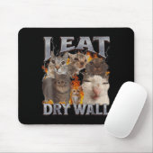 I Eat Drywall Funny Cat Meme Bootleg Graphic Muismat (Met muis)