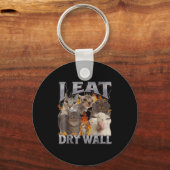 I Eat Drywall Funny Cat Meme Bootleg Graphic  Sleutelhanger (Voorkant)