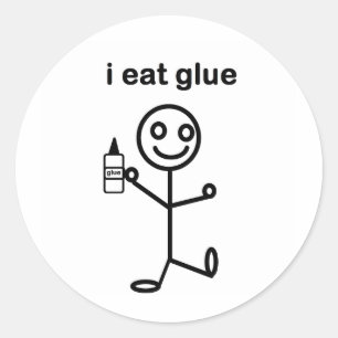 I Eat Glue Ronde Sticker