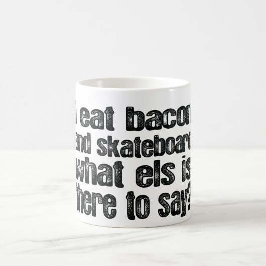 I Eet Bacon en Skateboard Koffiemok (Center)