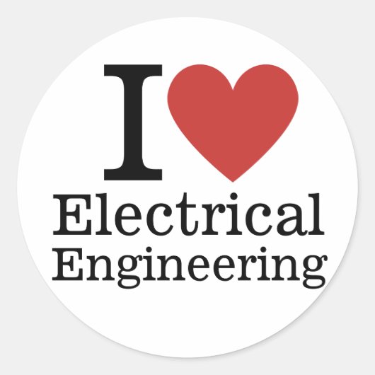 I ❤️ Elektrotechniek voor studenten / faculteit Ronde Sticker (Voorkant)
