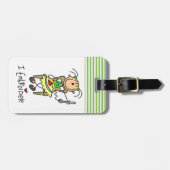 I Embroider Stick Figuur Bagagelabel (Voorkant horizontaal)