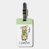 I Embroider Stick Figuur Bagagelabel (Voorkant verticaal)