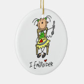 I Embroider Stick Figuur Keramisch Ornament (Rechts)