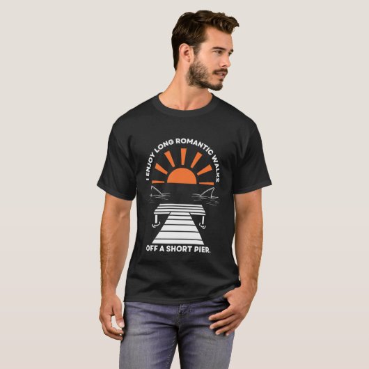 I Enjoy Long Romantic Walks Off A Short Pier T-shirt (Voorkant volledig)