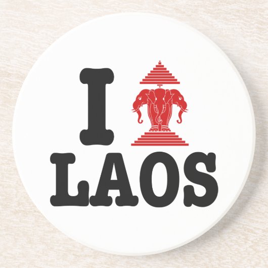 I Erawan (Love) Laos Zandsteen Onderzetter (Voorkant)