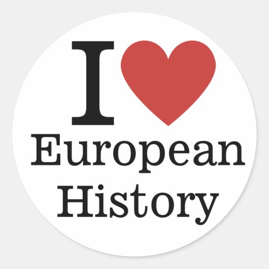 I ❤️ Europese geschiedenis voor studenten / facult Ronde Sticker (Voorkant)