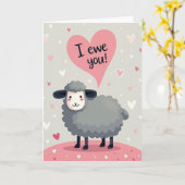 I Ewe You Funny Sheep Love Card Kaart (Gele Bloem)