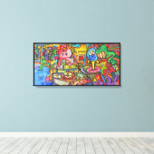 I Exist By Squid Fear City (2.5) Canvas Afdruk (Insitu (Houten vloer))