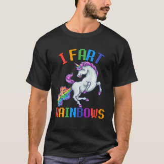 I Fart Rainbows Funny Unicorn Sarcastic Humor Retr T-shirt