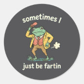 I Farting Just Sometimes Frog Fun Ronde Sticker (Voorkant)