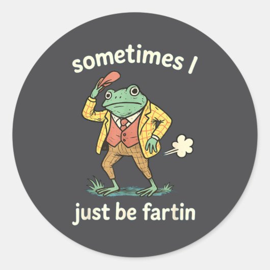 I Farting Just Sometimes Frog Fun Ronde Sticker (Voorkant)