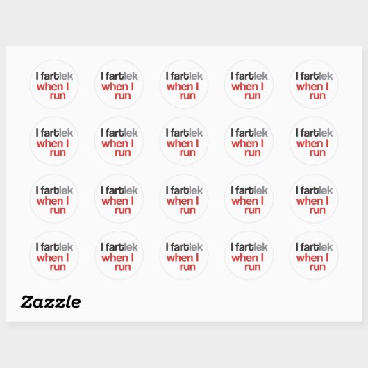 I FARTlek wanneer ik run © - Funny FARTlek Sticker (Vel)
