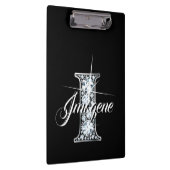 I Faux Diamond Bling Monogram Klembord (Rechts)