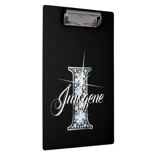 I Faux Diamond Bling Monogram Klembord (Rechts)