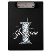 I Faux Diamond Bling Monogram Klembord (Voorkant)