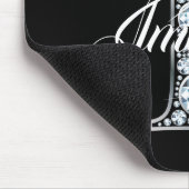 I Faux Diamond Bling Monogram Muismat (Hoek)